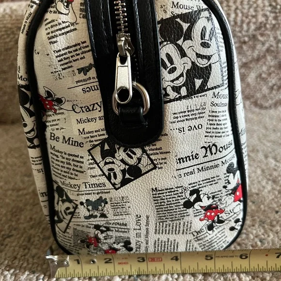 Mickey Mouse Newspaper Print Handbag - Black and White - Picture 5 of 6